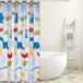 Cortina De Baño Msv "Premium" Con Diseño De Zoo Cortina De Baño Msv "Premium" Con Diseño De Zoo Blanco