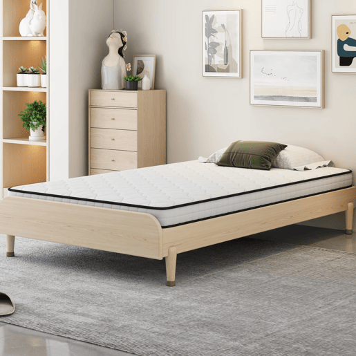 Colchão de molas 90x190 cm - H3 firmeza, ergonómico, 10 cm de espessura, enrolado - Branco