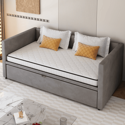 Colchão de molas 90x200 cm - H3 firme, 12 cm de espessura, ergonómico e enrolado - branco