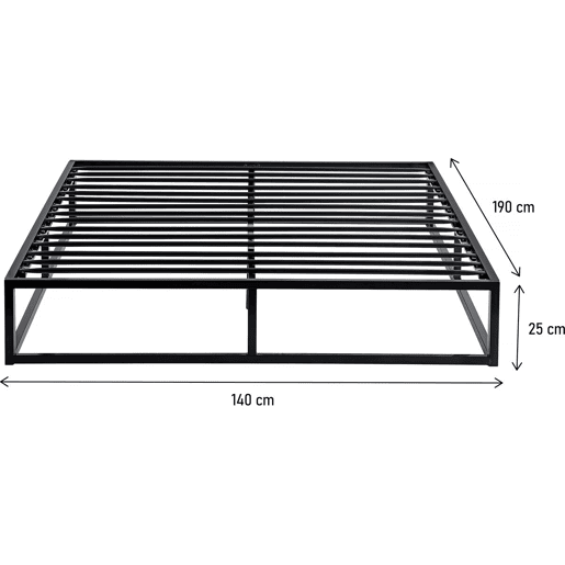 Estrutura de cama metálica 160 x 200 cm - Preto