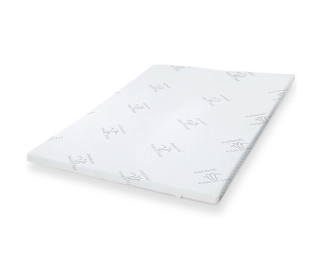 The white stone sobrecolchón 140x200 cm de látex natural, desenfundable 5 cm | tejido de bambú transpirable e hipoalergénico | elásticos en las esquinas | corrector de colchón