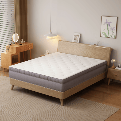 Colchão de molas 180x200 cm - 7 zonas, espuma confortável, ergonómico, H3, 25 cm - Branco