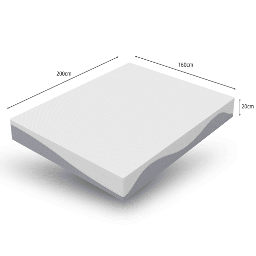 Colchão de espuma 180x200 cm - conforto médio, 20 cm, Oeko-TEX, reversível, capa removível - cinzabranco