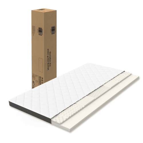 Colchão de molas 160x200 cm - Conforto H3, espuma 7 zonas, suporte lombar - Branco