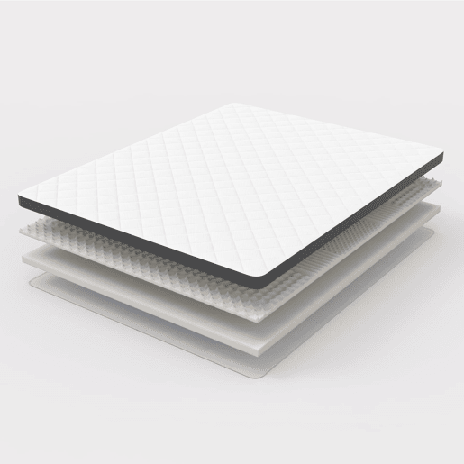 Colchão de molas 160x200 cm - Conforto H3, espuma 7 zonas, suporte lombar - Branco