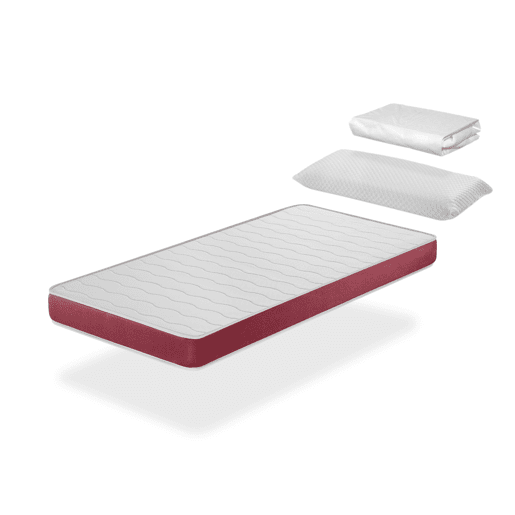 Pack Colchão de Espuma 70x190 cm DOGO SONHO com Capa Protetora e Almofada Altura 14 Respirável e adaptável