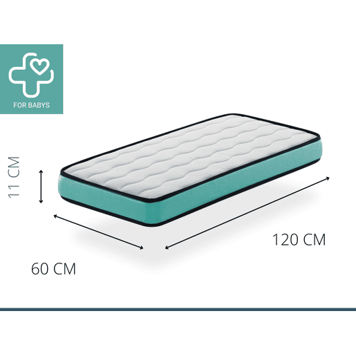 Colchão de berço 60X120X11 CM CONFORT SUPER - Respirável, ergonómico