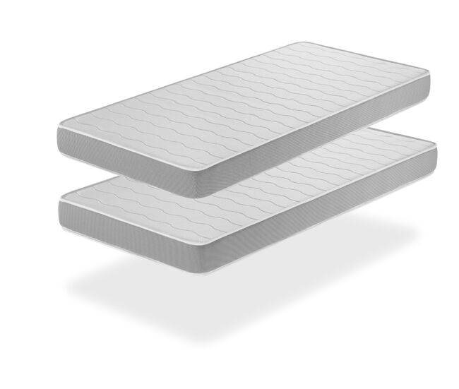 Lote de 2 colchones de espuma 90x180x14 cm shira sonho altura 14 transpirable y adaptable