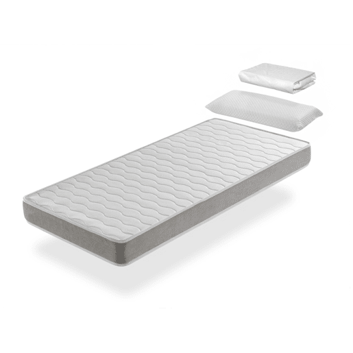 Pack Colchão de Espuma 80x190 cm SHIRA SONHO com Capa Protetora e Almofada Altura 14 Respirável e adaptável