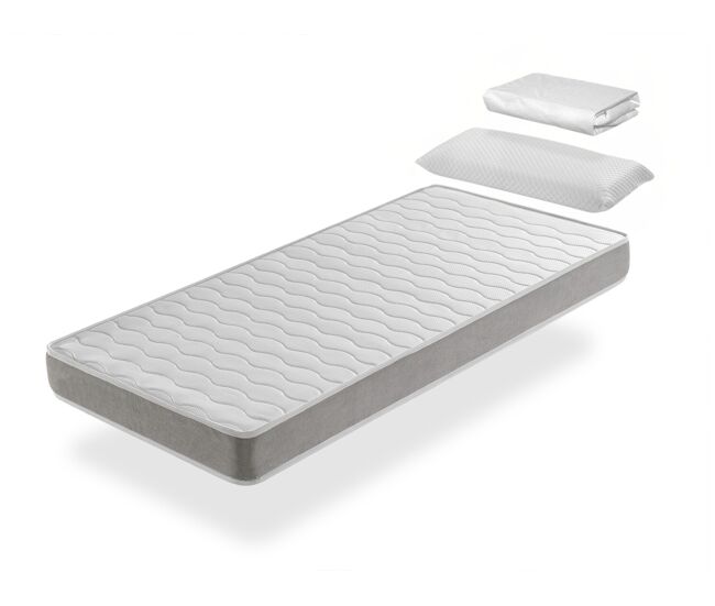 Pack colchón de espuma 90x160 cm shira sonho con sábana protectora y almohada altura 14 transpirable y adaptable