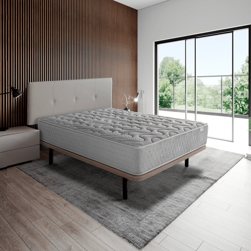 Colchão de molas ensacadas 150x190 cm Fharma - Altura +- 28 cm - Alta firmeza - Tecnologia híbrida com espuma viscoelástica - Dupla face - Tecido elástico suave e agradável ao toque