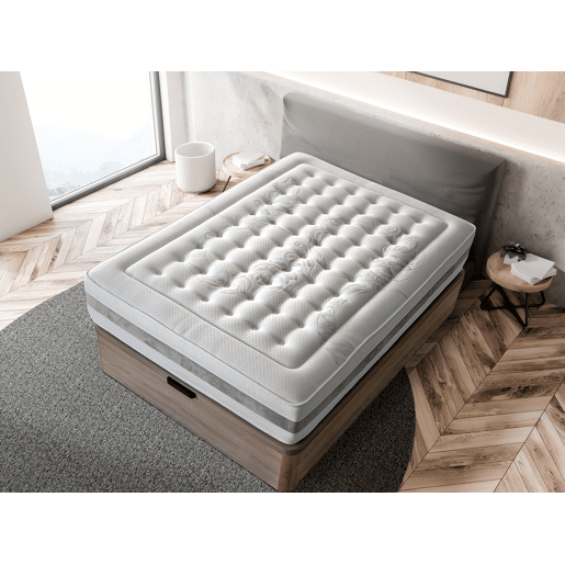 Colchão Viscoelástico 105x200 cm Luxu - Altura +- 27 cm - Núcleo HR - Firmeza MédiaAlta - Sistema Estabilizador TST - Tecido Argentum Stretch com iões de prata antibacterianos