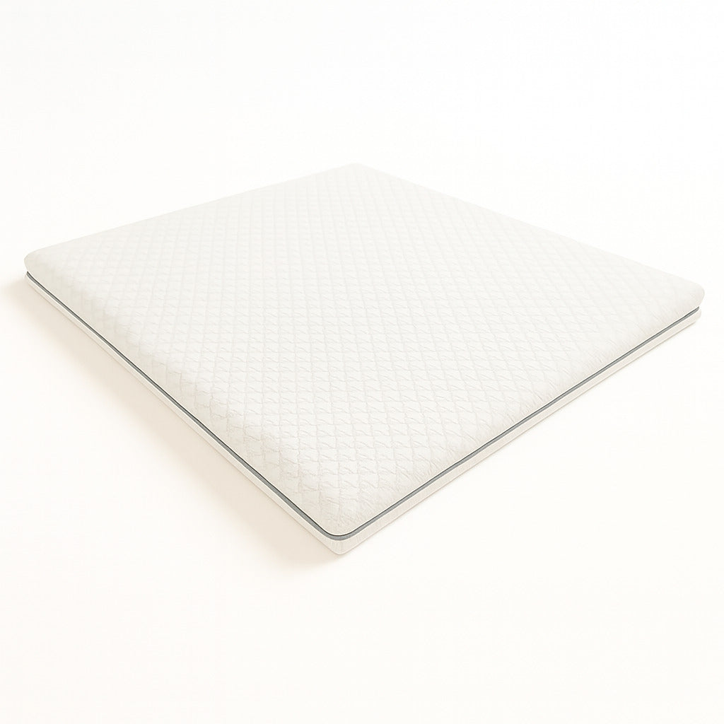 The white stone sobrecolchón 90x190 en memory foam de 9 zonas diferenciadas | altura 10 cm | revestimiento desenfundable en tejido pure hipoalergénico | made in italy