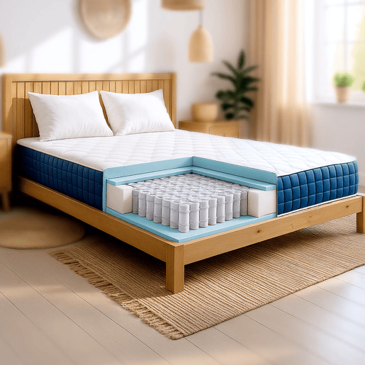 The White Stone Colchão 140x190 cm, Altura 30 cm, com Molas Ensacadas e Memory Foam | Antibacteriano e Respirável | Materiais Certificados Made in Italy