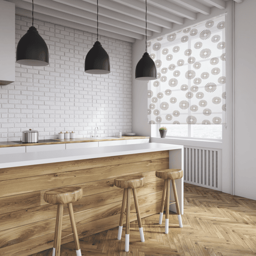 Estore de Rolo Estampado Pasodoble Branco y Marrom 180 X 250cm Estore de Rolo Estampado Pasodoble Branco y Marrom 180 X 250cm