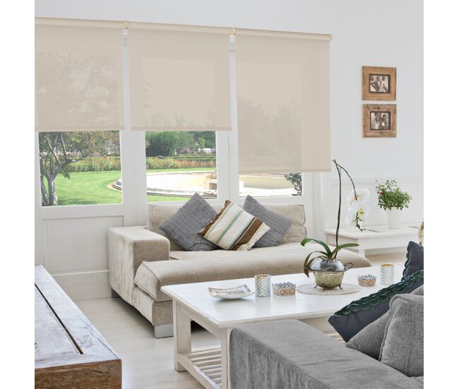 Estor enrollable screen apertura 10% linen sand 135 x 250cm