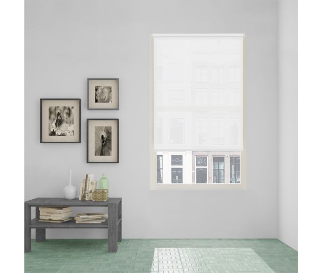 Estor enrollable easy fix screen apertura 10% blanco 55 x 190cm
