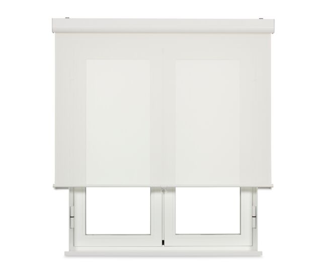 Estor enrollable a muelle viewbox con cajón de aluminio - tejido screen apertura 10% blanco 75 x 190cm