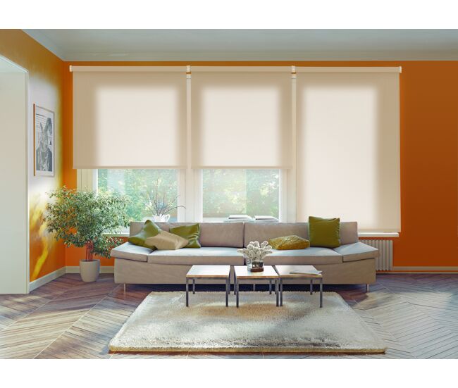 Estor enrollable traslúcido ecofuture marfil 105 x 250cm