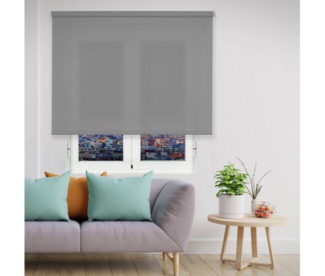 Estor enrollable traslucido básico gris 120 x 250