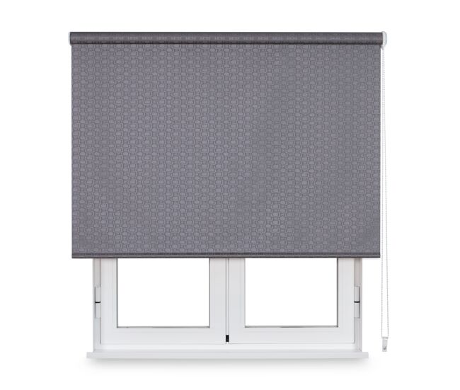 Estor enrollable traslúcido link bright brass gris 135 x 190cm