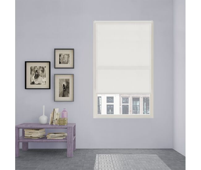 Estor enrollable easy fix traslúcido ecofuture blanco 45 x 190cm