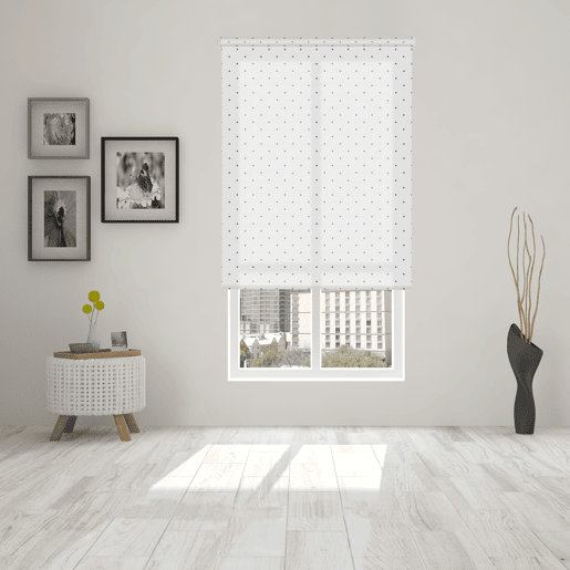 Estore de Rolo Estampado Twist Branco e Preto 90 X 250cm Estore de Rolo Estampado Twist Branco e Preto 90 X 250cm
