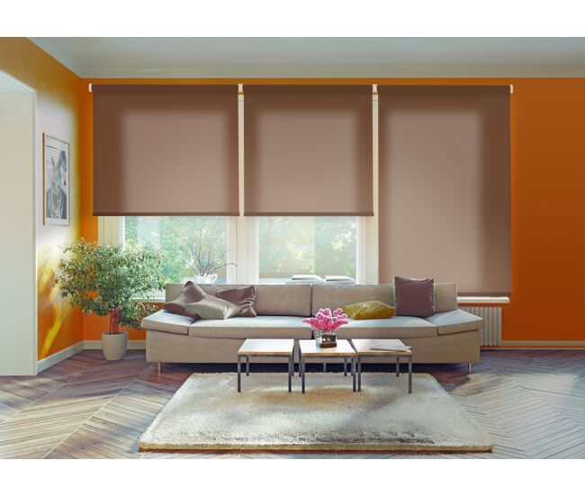 Estor enrollable traslúcido ecofuture marrón 180 x 250cm
