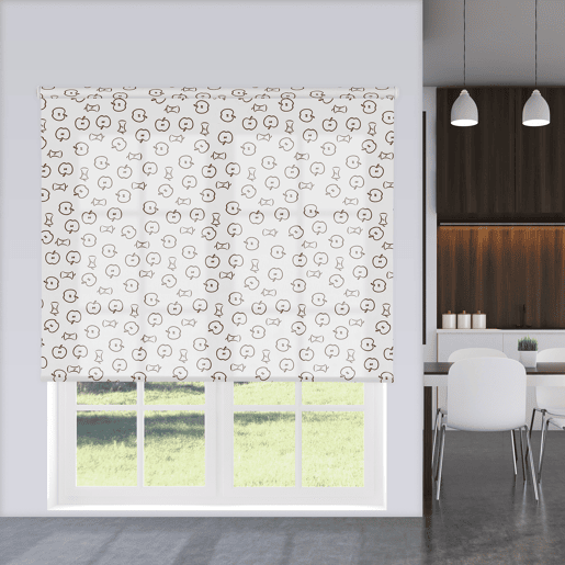Estore de Rolo Estampado Jazz Branco y Marrom 180 X 250cm Estore de Rolo Estampado Jazz Branco y Marrom 180 X 250cm
