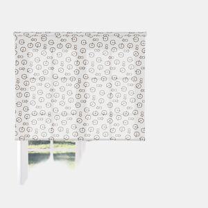 Estore de Rolo Estampado Jazz Branco y Marrom 90 X 250cm