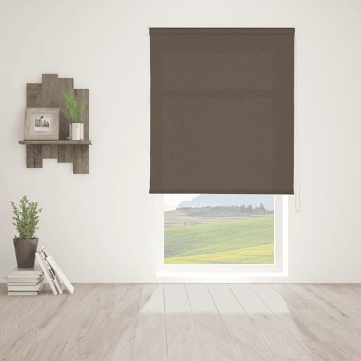 Estore de Rolo Translúcido Básico Marrom 135 X 250cm