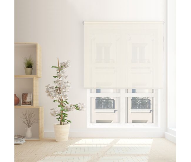 Estor enrollable screen apertura 10% blanco lino 150 x 190cm
