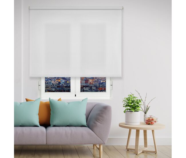Estor enrollable traslucido básico blanco 90 x 250