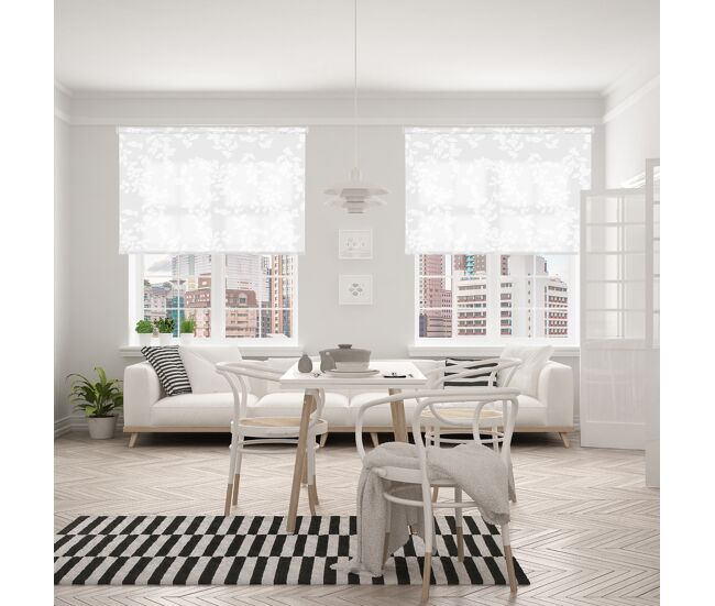 Estor enrollable traslúcido estampado polar blanco 90 x 190cm