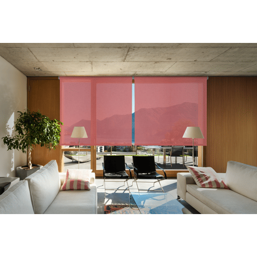 Estore de Rolo Screen Abertura 10% Prata e Vermelho 105 X 250cm