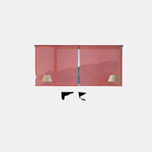Estore de Rolo Screen Abertura 10% Prata e Vermelho 150 X 250cm
