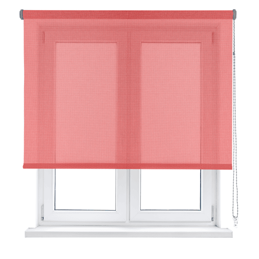 Estore de Rolo Screen Abertura 10% Prata e Vermelho 105 X 250cm