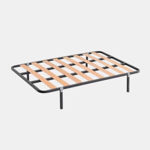Base de cama de ripas de madeira com 4 pés 90CM