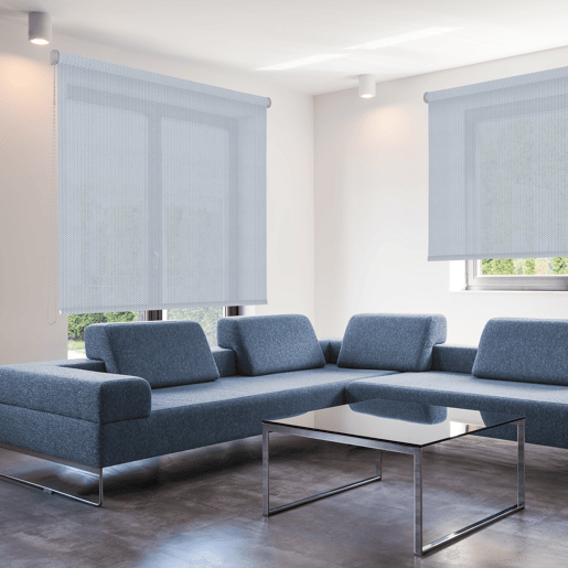 Estore de Rolo Screen Royal Abertura 8% Beje e Azul 90 X 250cm