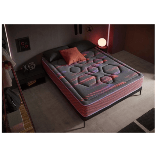 Colchão Visco Luxury GAMER EXCLUSIVE H26 - 140*200. Tecido 3D cinza de alta ventilação.