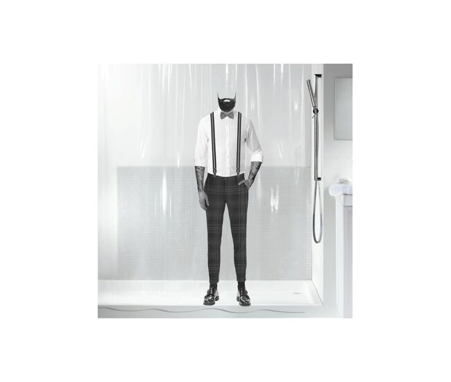 Spirella colección dandy , cortina de ducha textil 180 x 200, 100% polyester, negro