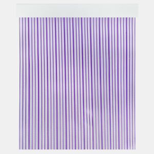 Acomoda Textil - Cortina de PVC para Interior ou Exterior para Terraço, Jardim, Varanda e Pátio. Painel com barra de protecção contra moscas e insectos em alumínio, fácil instalação (LilásClear, 120x210 cm)