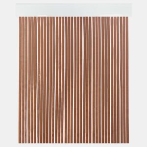 Acomoda Textil - Cortina de PVC para Interior ou Exterior para Terraço, Jardim, Varanda e Pátio. Painel com barra de protecção contra moscas e insectos em alumínio, fácil instalação (CarameloBranco, 90x210 cm)