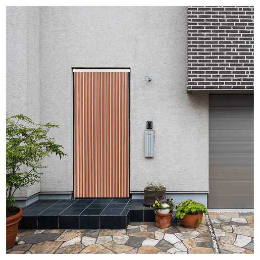 Acomoda Textil - Cortina de PVC para Interior ou Exterior para Terraço, Jardim, Varanda e Pátio. Painel com barra de protecção contra moscas e insectos em alumínio, fácil instalação (CarameloBranco, 120x210 cm)