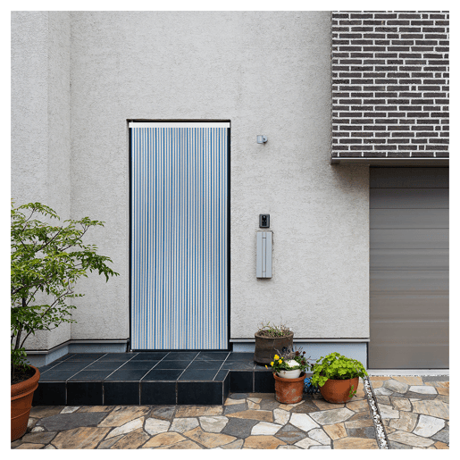 Acomoda Textil - Cortina de PVC para interior ou exterior para Terraço, Jardim, Varanda e Pátio. Painel com barra de protecção contra moscas e insectos em alumínio, fácil instalação (AzulClaro, 120x210 cm)