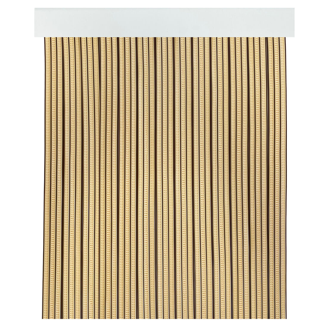 Acomoda textil - cortina interior o exterior pvc para terraza, jardín, balcón y patio. panel con barra de aluminio antimoscas e insectos fácil instalación. (beige/marrón, 120x210 cm)