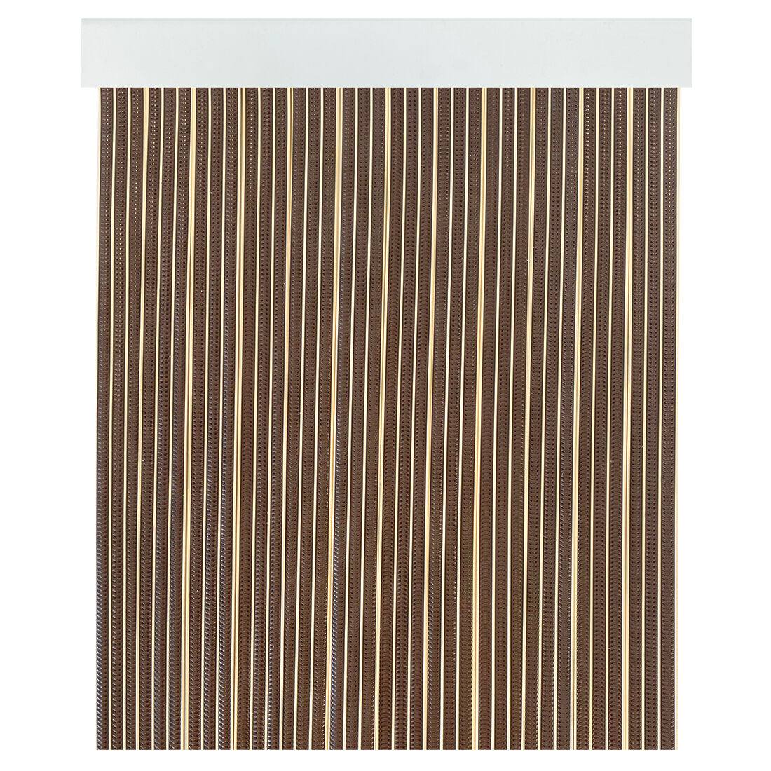 Acomoda textil - cortina interior o exterior pvc para terraza, jardín, balcón y patio. panel con barra de aluminio antimoscas e insectos fácil instalación. (marrón/beige, 90x210 cm)