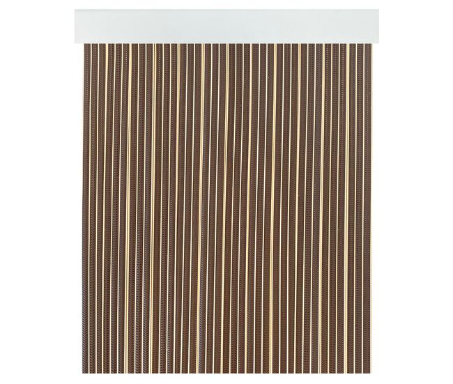 Acomoda textil - cortina interior o exterior pvc para terraza, jardín, balcón y patio. panel con barra de aluminio antimoscas e insectos fácil instalación. (marrón/beige, 120x210 cm)