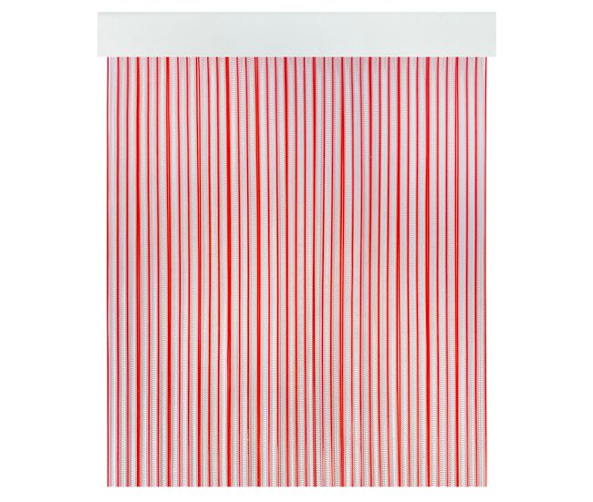 Acomoda textil - cortina interior o exterior pvc para terraza, jardín, balcón y patio. panel con barra de aluminio antimoscas e insectos fácil instalación. (rojo/transparente, 120x210 cm)