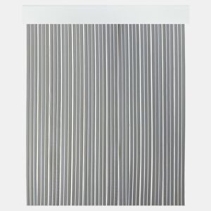 Acomoda Textil - Cortina de PVC para interior ou exterior para terraço, jardim, varanda e pátio. Painel com varão de alumínio à prova de moscas e insectos, fácil de instalar (CinzentoBranco, 90x210 cm).